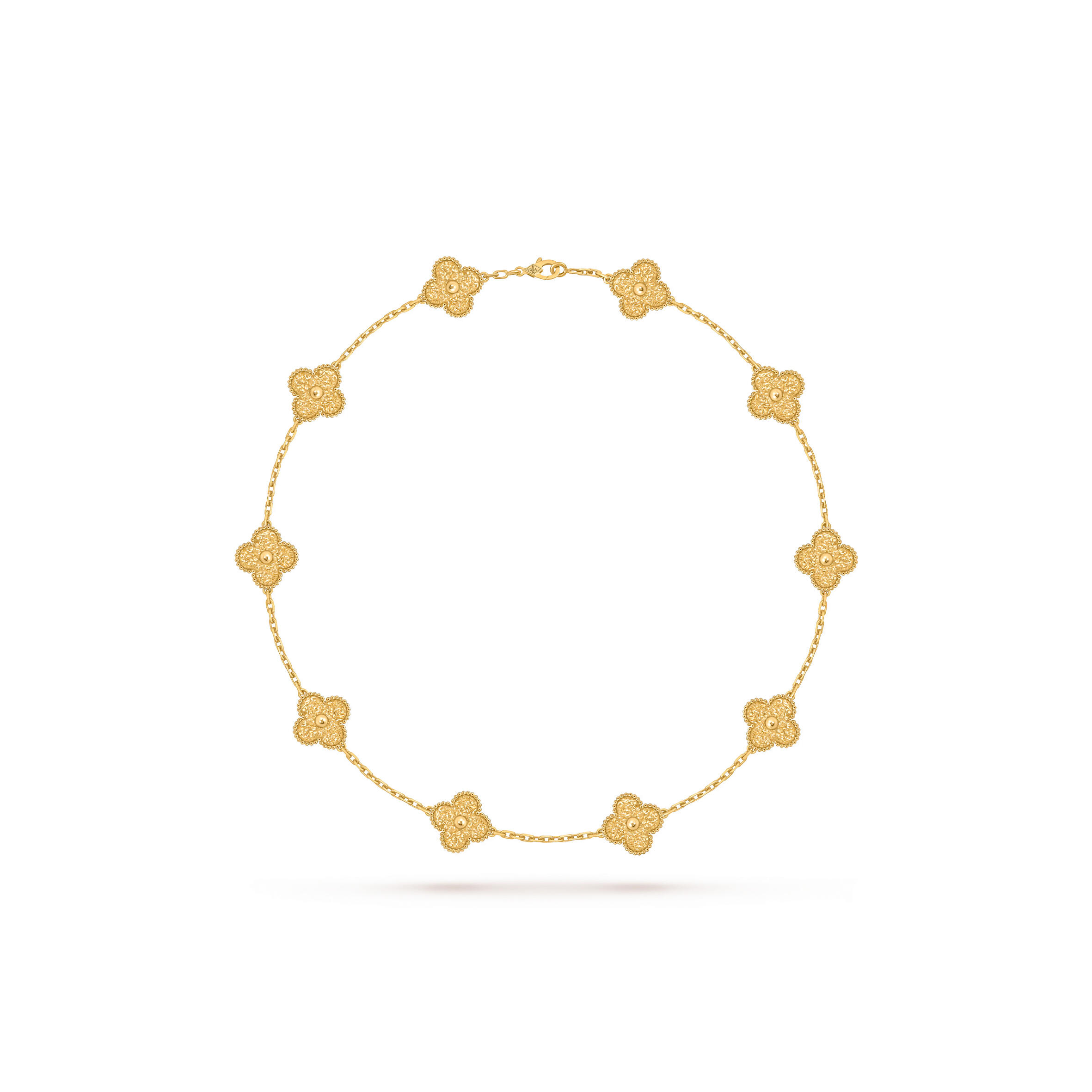 V*n Cl**f arpels vintage alhambra necklace, 10 motifs yellow gold vcaro1id00